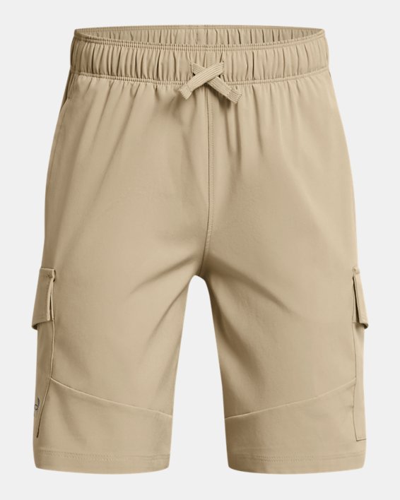 Boys' UA Tech™ Woven Cargo Shorts, Brown, pdpMainDesktop image number 0
